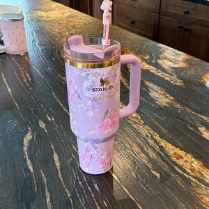 Stanley Lavender Floral Tumbler with Straw Loveshackfancy